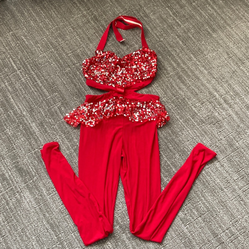 Kelle Large Child Jazz Pants Suit Costume w/ Sequins